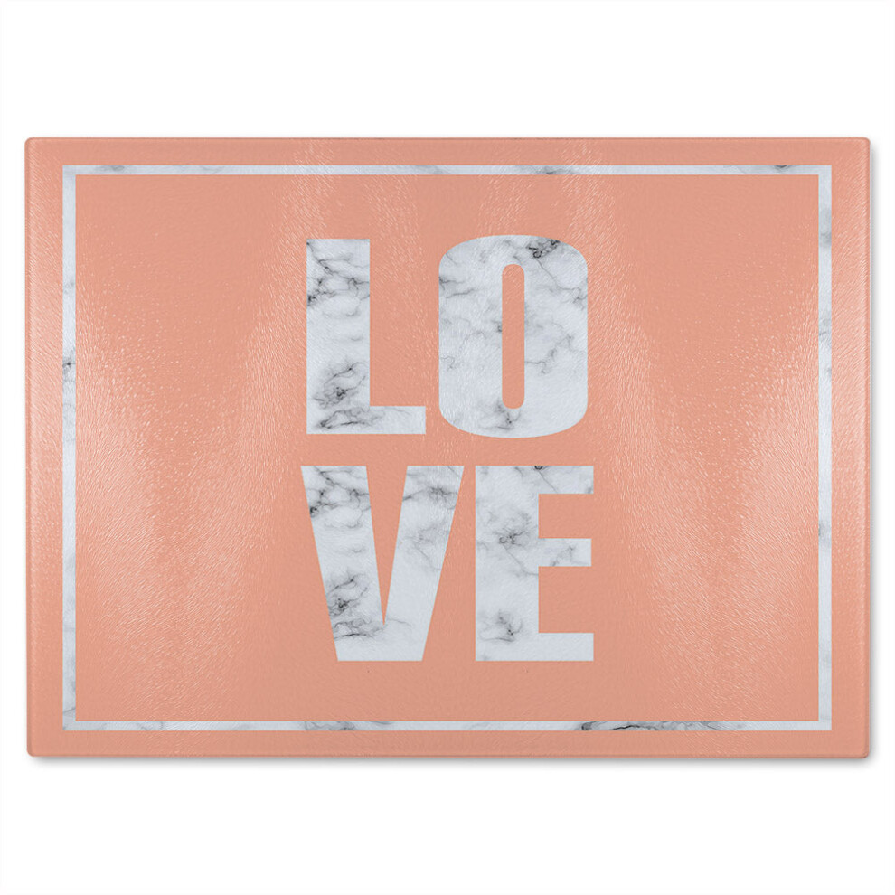 Benjamin Tate Design Love Marble Glass Chopping Board