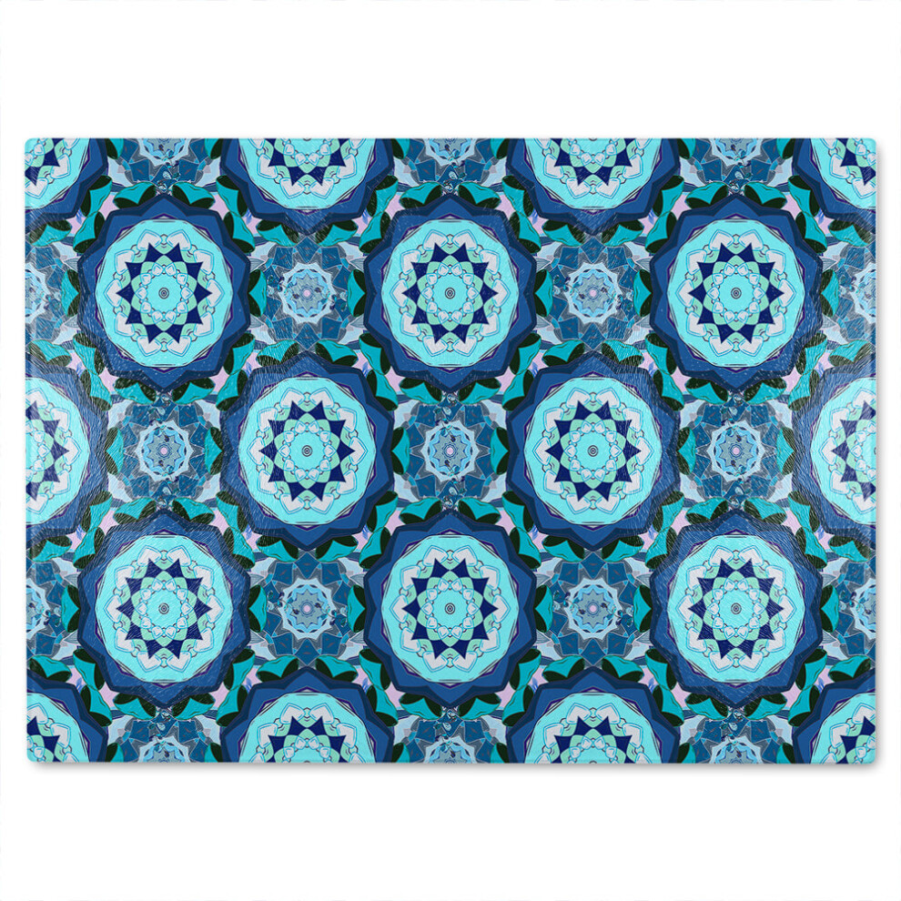 Benjamin Tate Design Boho Magic Symbol Glass Chopping Board