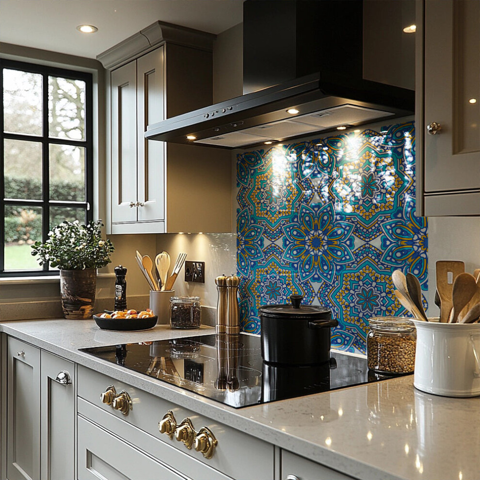 Benjamin Tate Design Floral And Geometric Embellished Tiles Splash Back