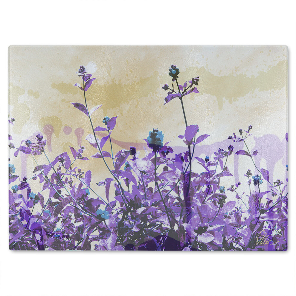 purple flowers glass chopping board-image-OPC-PHHYDQV-NEW