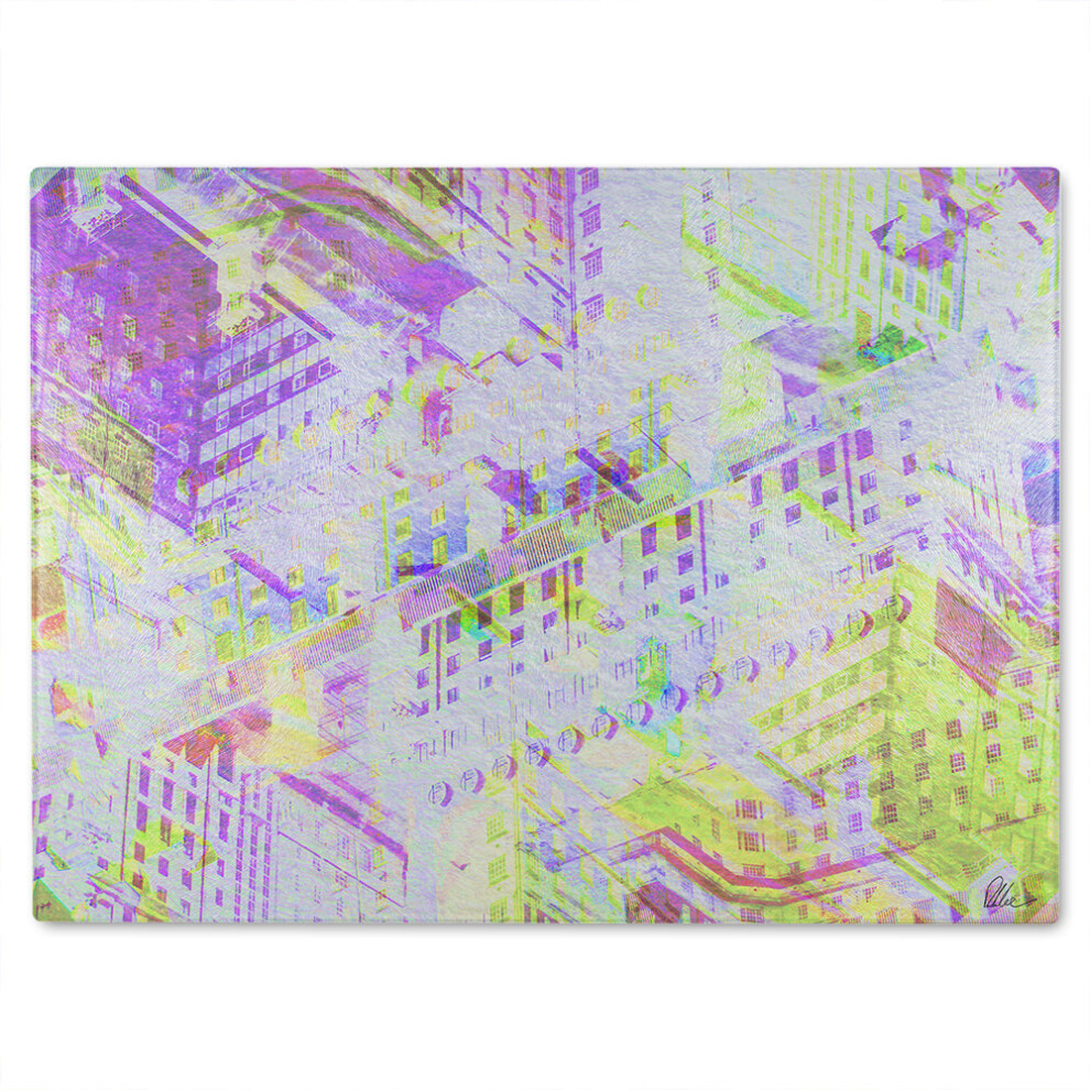 Benjamin Tate Design London Roof Tops Glass Chopping Board