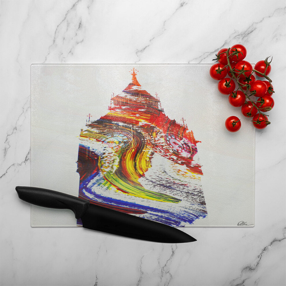 Benjamin Tate Design Swirly Ben Glass Chopping Board