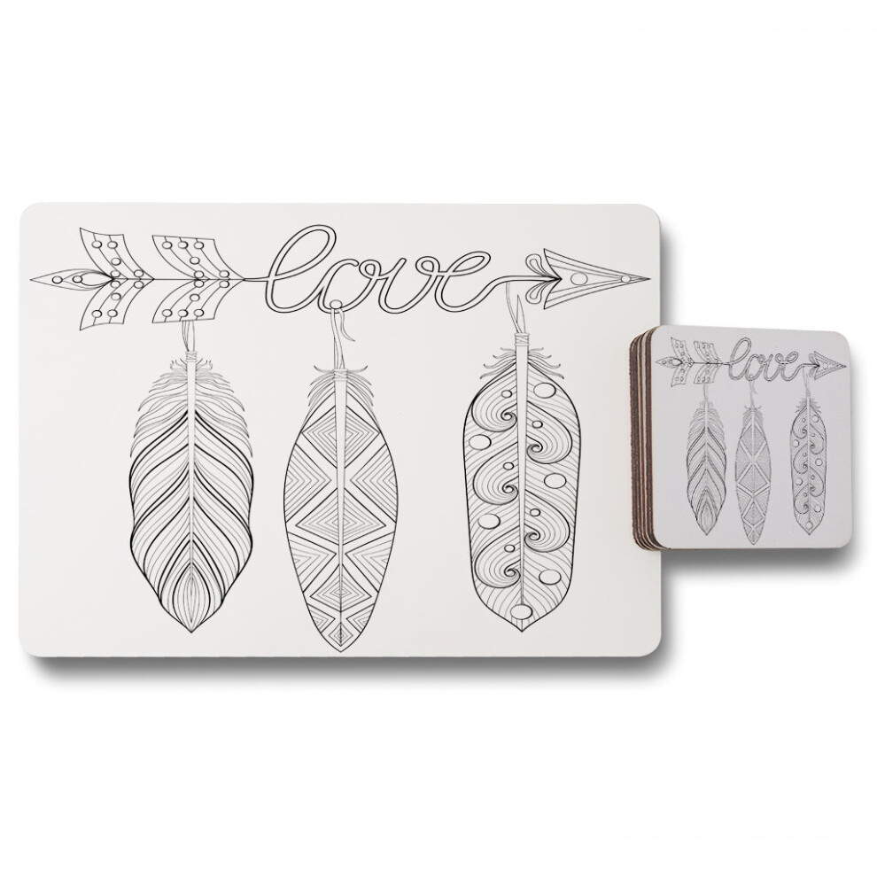 Benjamin Tate Design Bohemian Arrow Placemat Coaster Set