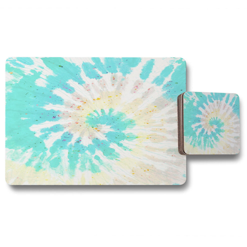 Benjamin Tate Design Tie Dye Pattern Shibori Print Placemat Coaster Set