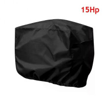 (Black-15HP) 15-250HP Full Outboard Motor Engine Boat Cover 210D Waterproof Anti-scratch Heavy Duty Engine Protector Motor Black Boat Fabric
