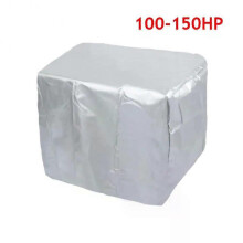 (Silver-100-150HP) 15-250HP Full Outboard Motor Engine Boat Cover 210D Waterproof Anti-scratch Heavy Duty Engine Protector Motor Black Boat Fabric