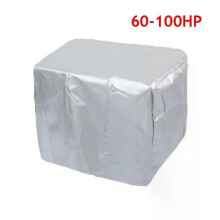 (Silver-60-100H) 15-250HP Full Outboard Motor Engine Boat Cover 210D Waterproof Anti-scratch Heavy Duty Engine Protector Motor Black Boat Fabric