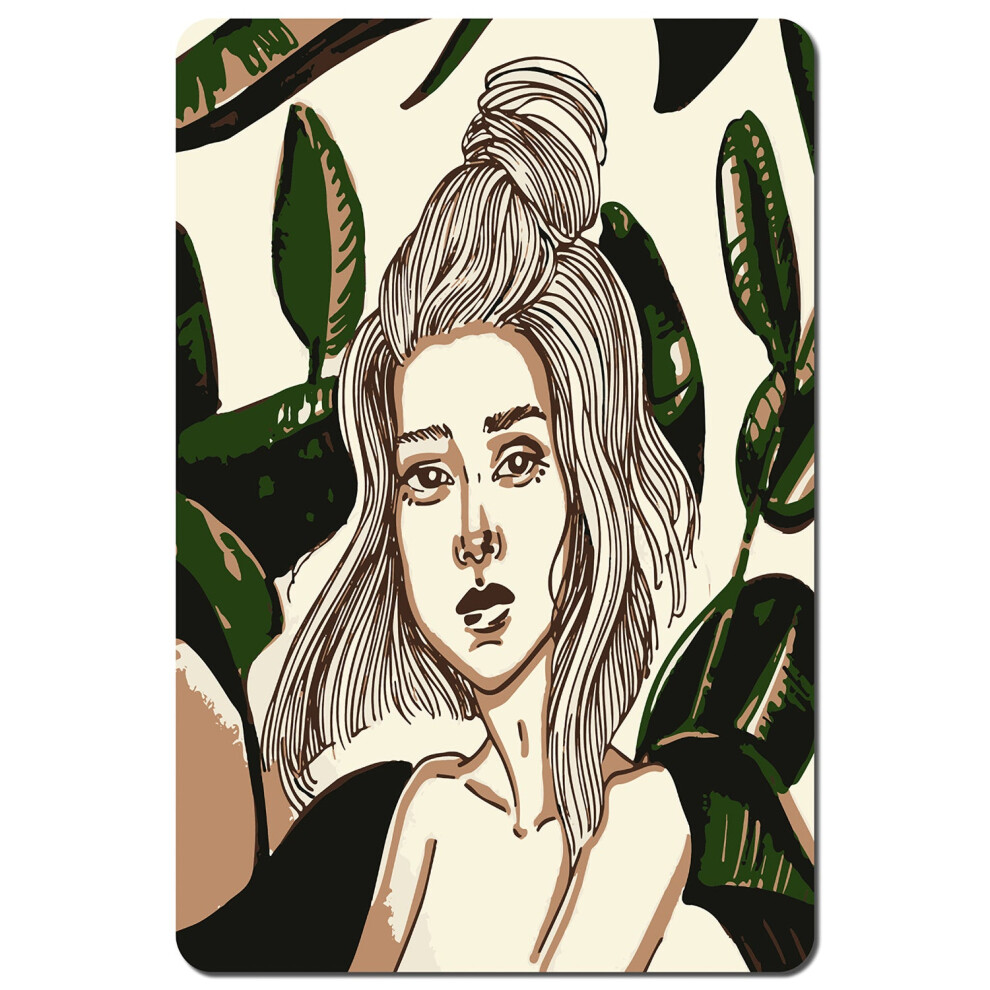 Benjamin Tate Design Young Woman In Tropical Leaves Placemat
