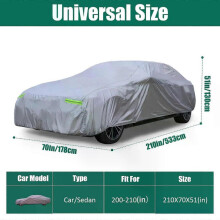 (200in-210in) Universal for Car Cover Waterproof All Weather Fit Sedan Length 170-210 Car Cover Exterior Snow Cover Sunshade Dustproof