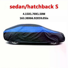 (S-4.15X1.70X1.50M) Exterior Car Cover Universal Waterproof Dustproof UV Protection Car Protective Cover for Hatchback Sedan SUV Full Car Covers
