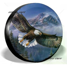 (14 inch, 01) Beautiful Eagle in Flight Spare tire Covers Potable Universal Wheel Covers Powerful Sun-Proof Waterproof Tire Cover for SUV Trai