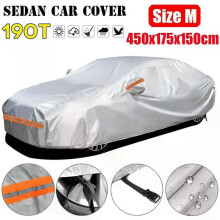 (Sedan M) Universal 190T Full Car Cover Indoor Outdoor Waterproof Anti Snow Sunshade Dustproof Sedan Car Protective Cover M/L Size