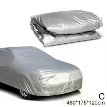 (L) The Four Seasons Fit Full Car Cover Waterproof Dustproof PE Film Coat Aluminum Protective Sunshade UV Ray Reflectioncar Cover