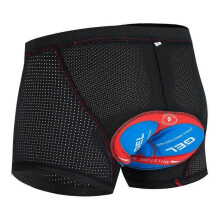 (L, Red) Men's Cycling Underwear Gel Padded Breathable MTB Bike Shorts Anti-Sweat Briefs