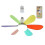 (Multicolor Ordinary lampshade) E27 Modern Reversible Ceiling Fan Light 40w Bedroom Remote Control Fan Light 1