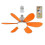(Orange Ordinary lampshade) E27 Modern Reversible Ceiling Fan Light 40w Bedroom Remote Control Fan Light 1