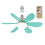 (Blue Ordinary lampshade) E27 Modern Reversible Ceiling Fan Light 40w Bedroom Remote Control Fan Light 1