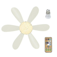 (White Crystal lampshade) E27 Modern Reversible Ceiling Fan Light 40w Bedroom Remote Control Fan Light