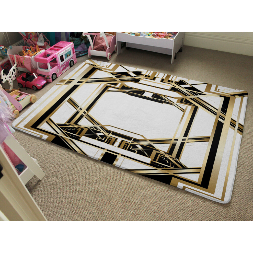 art deco golden black frame rug-image-OPC-PHHYYYQ-NEW