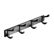 (Black, 2) Naievear Hook Rack Sturdy Punch-free 2 Colors Coat Rack For Coats