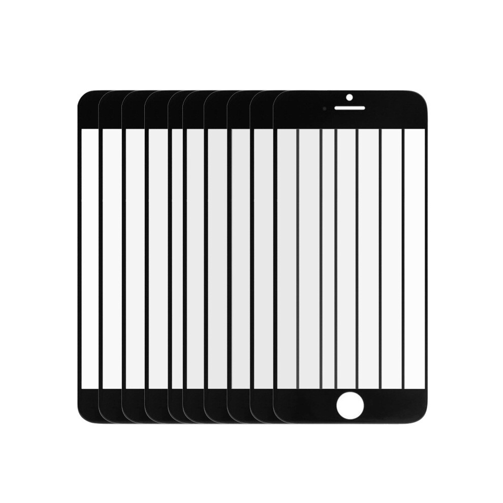 (Black) 5.5 inches for iPhone 6 Plus LCD mirror/external screen glass 10 pieces
