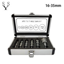 6pcs 16-35mm Drilling Crown for Stainless Steel TCT Hole Saw Set Tungsten Carbide Tipped Drill Bits for Metal Alloy iron