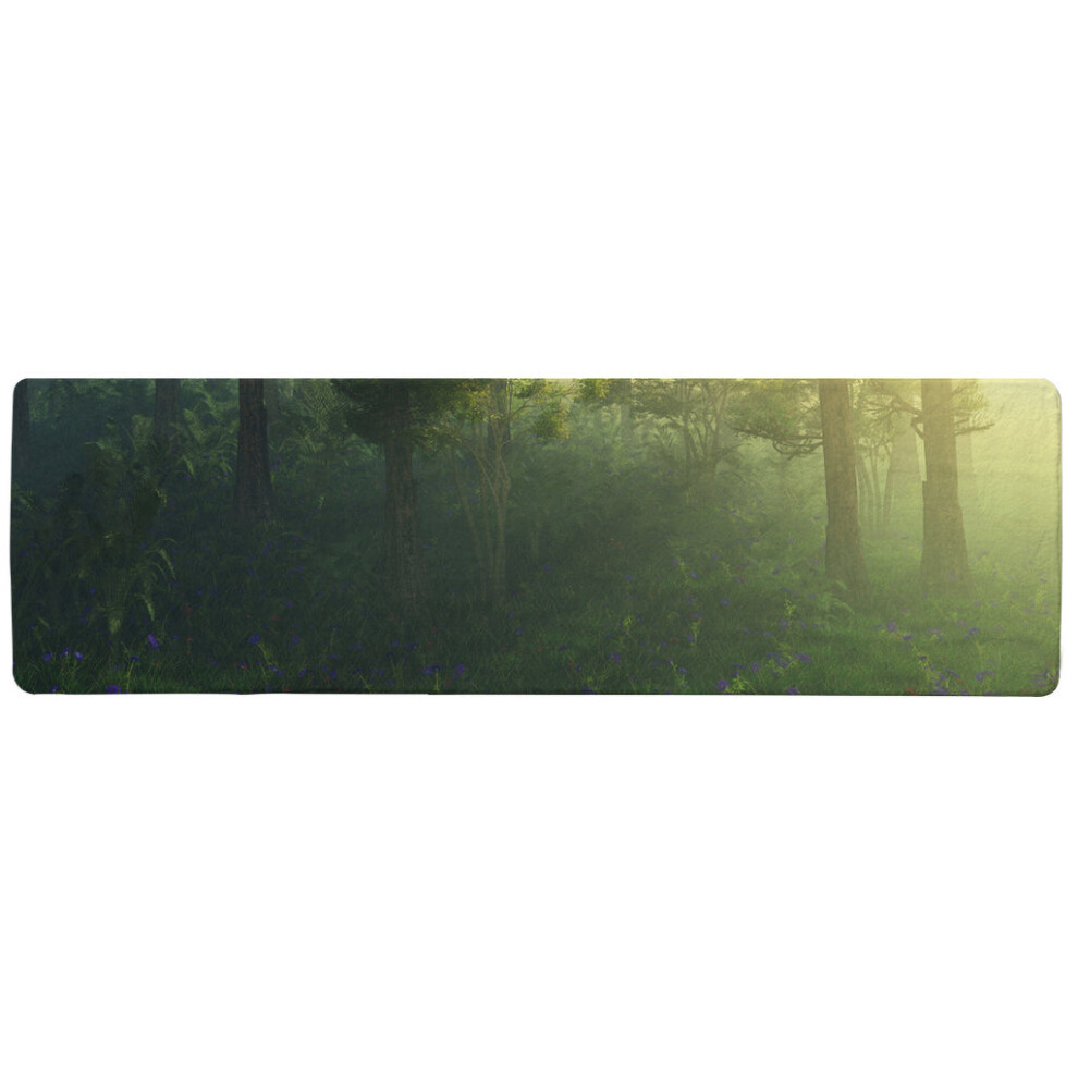 forest in the morning in a fog in the sun trees in a haze of light glowing fog among the trees designer runner rug-image-OPC-PHHZB76-NEW