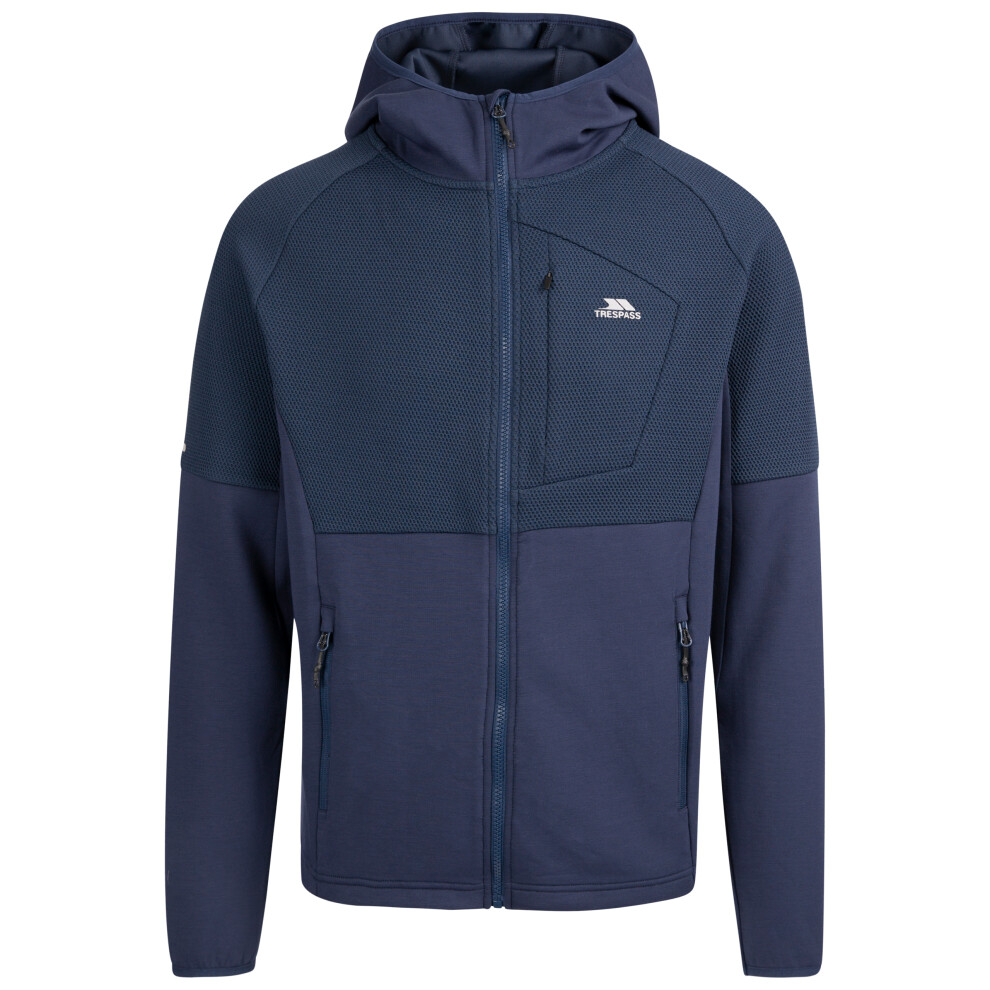 (XL, Navy) Trespass Mens Hooded Full Zip Activewear Top Bani