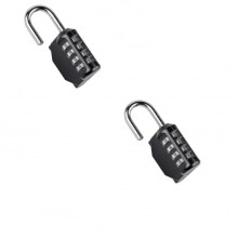 Combination 2 Pcs 4 Digit Padlock Gym Padlock(black)