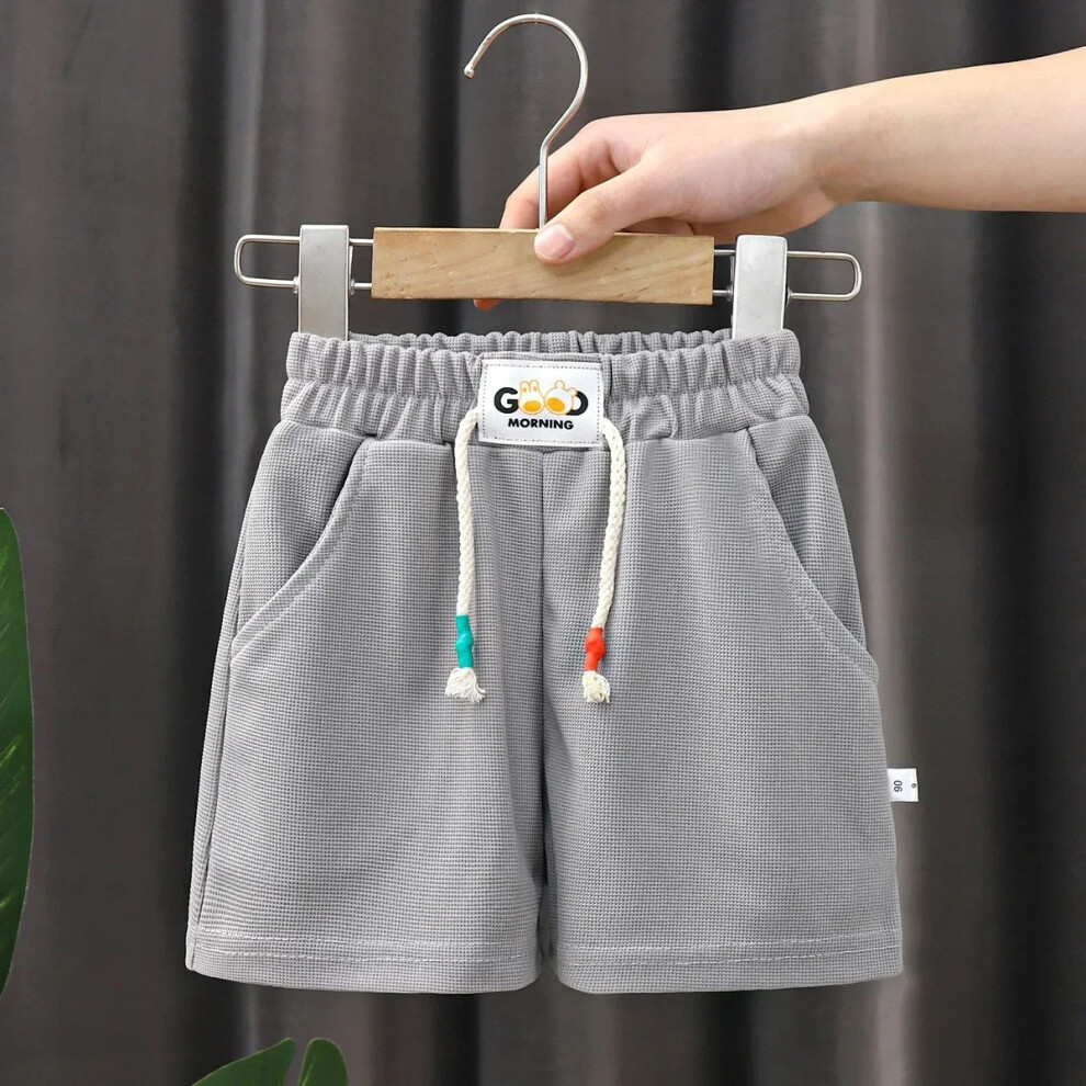 (grey, 4-5T) New Summer Boys Shorts Candy Color Beach Shorts for Kids Casual Elastic Waist Children Short Pants Sport Clothing Outwear-image-OPC-PHHZHS2-NEW