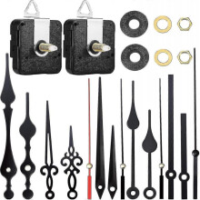 2 Pcs High Torque Long Shaft Clockwork Movement Mechanism with 5 Different Pairs Of Hands Diy Clock Replacement Parts [featured]
