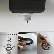 Lavello con coperchio stagno alto 1½ pollice ø 70 mm, lavello da cucina, acciaio inox