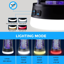 Lampada antizanzare Hetang Yuese, 3 in 1, ricaricabile tramite USB, impermeabile IP65, per campeggio