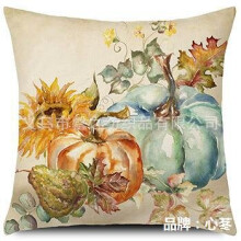 Set di 4 federe per cuscini con decorazione a forma di zucca astratta retrò, decorazione per la casa