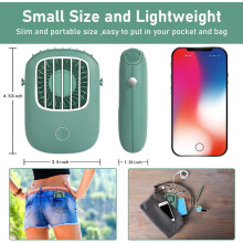 Mini USB-ventilator, draagbare handsfree nekventilator, oplaadbare handventilator, 3 instelbare snelheden