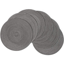 Ronde geweven placemats set van 6,36 cm ronde katoenen tafelmatten wasbaar hittebestendig antislip