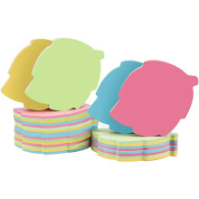 10 fogli di foglietti adesivi a forma di foglia, 76x76 mm, colori misti carini