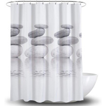 Tenda da doccia in ciottoli grigi, 120*180 cm, resistente alla muffa e idrorepellente, con 12 piedi