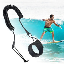 (Confezione da 2) Leash da surf con pagaia da 5,5 mm, cinturino alla caviglia, cavo regolabile, avvolgimento