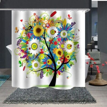 Douchegordijn van schimmelwerend, waterdicht polyester met 12 haken