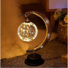 Betoverde Maanlamp - Hangende Maanlamp Nachtlampje met Standaard Halve Maanlamp