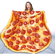 Dubbelzijdige pizzadeken voor volwassenen en kinderen. Reuze grappige realistische kookdeken. Nieuwigheid.