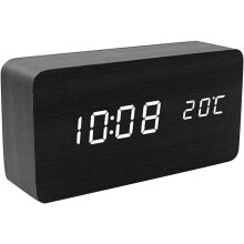 Sveglia elettronica a LED in legno Xingfeng con orologio digitale da tavolo attivato vocalmente