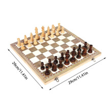 Hot 3 in 1 Houten Schaakset Backgammon Spelset Dammen Internationaal Schaakspel Schaakbordspel Bordspel