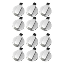 Herdknöpfe. Ofengriff 12 Stück. 6 mm Universal-Bedienknöpfe aus Silber für Gasherde aus Zinklegierung