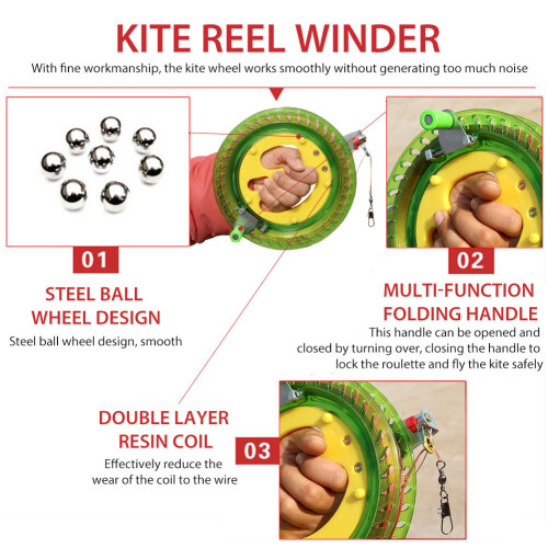 Professionelle Outdoor Kite String Reel Wicklung Reel Sitz Rad Langlebig Mit String Release Draht Abschließbar
