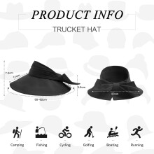 Cappelli da sole Xingfeng per sport all'aria aperta, cappellini da spiaggia e da golf per donna, neri