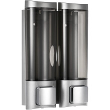 (2 confezioni) Dispenser di sapone liquido portatile da parete, dispenser doppio per docciaschiuma,