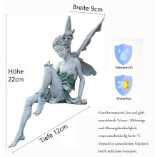 Statuette da giardino Hetang Yuese, elfi seduti, statuette di angeli da 22 cm, statuette da giardino,