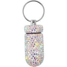 Hetang Yuese Portapillole Portatile, Portapillole Portachiavi con Portachiavi Bling, Portapillole, Flacone